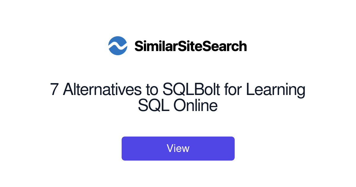 7 Alternatives to SQLBolt for Learning SQL Online - SimilarSiteSearch