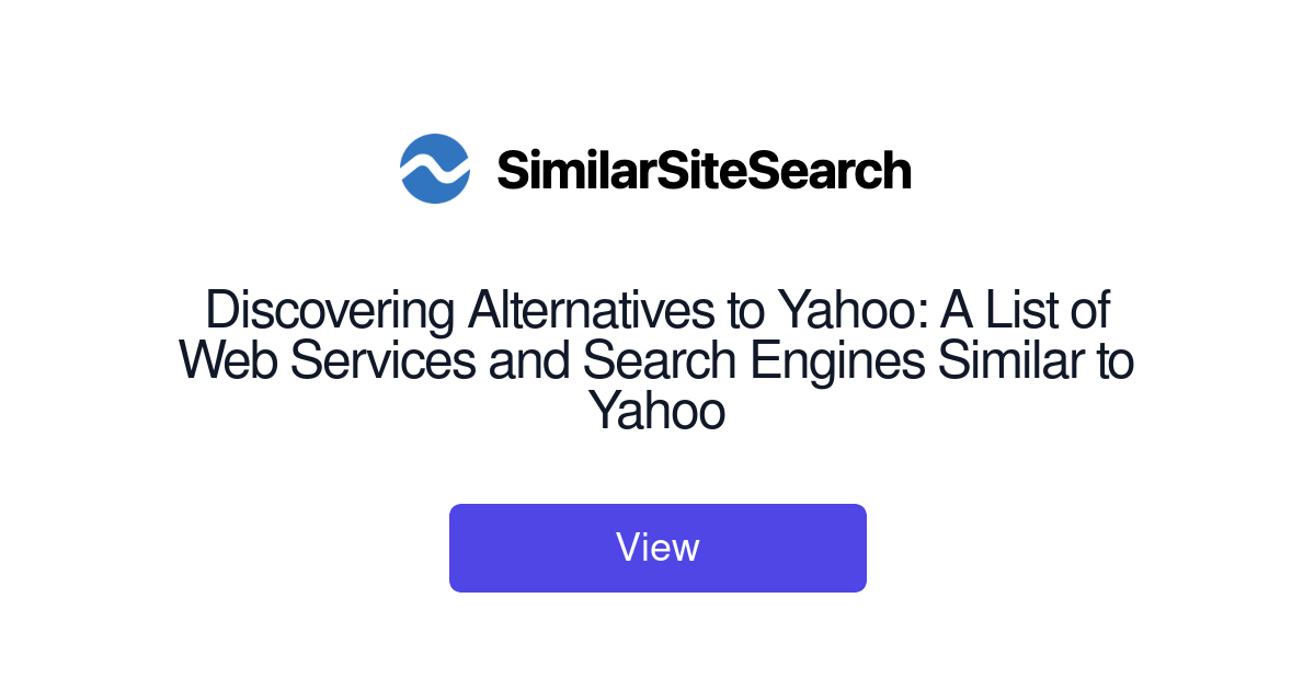 Discovering Alternatives to Yahoo: A List of Web Services and Sea ...