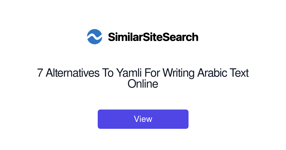 7 Alternatives To Yamli For Writing Arabic Text Online SimilarSiteSearch